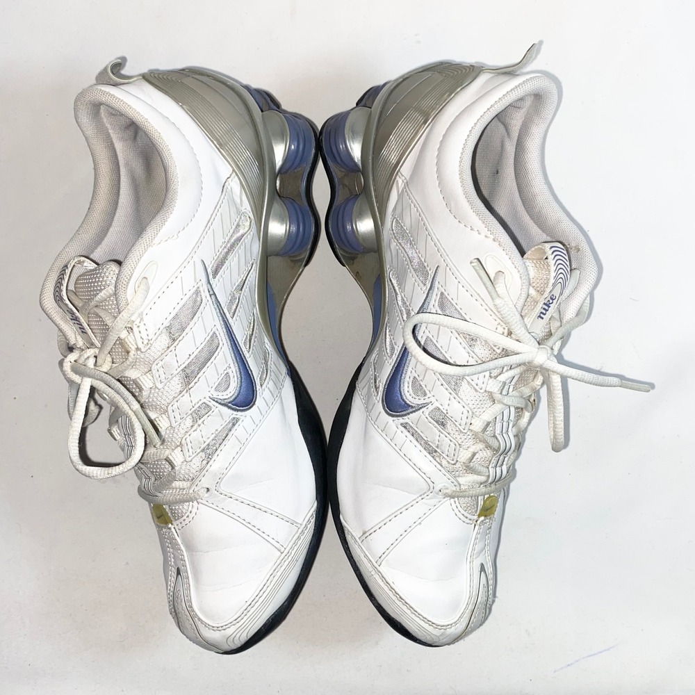 Nike Shox VT White Metallic Silver Blue Womens Running Shoes 312756-141 Size 8 - Picture 13 of 16